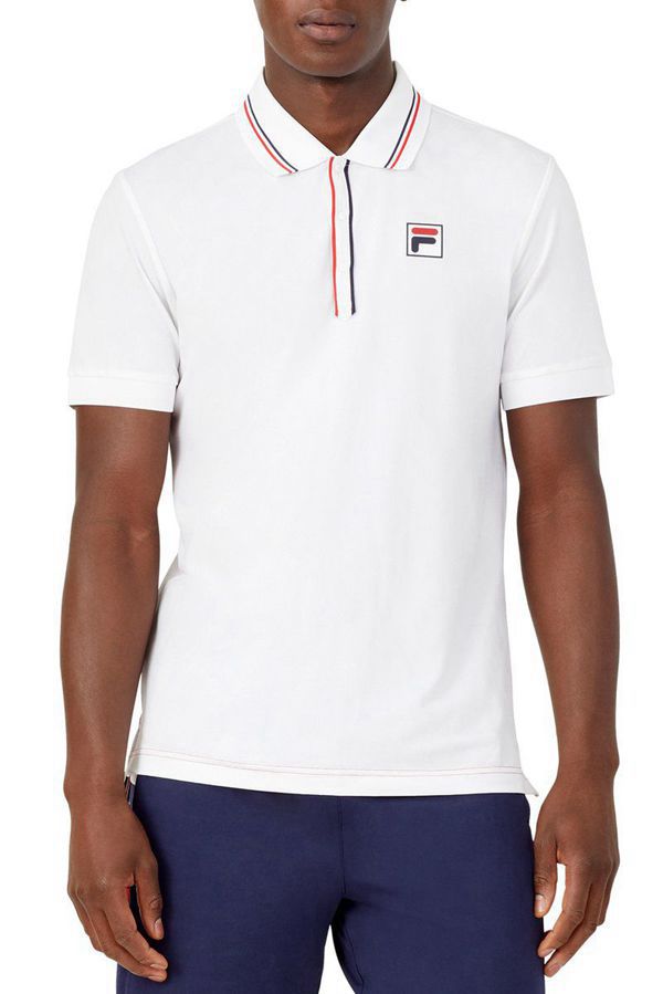 Camisas Polo Fila Homem Branco - Fila Heritage Jacquard Portugal Online,BVCO-29046